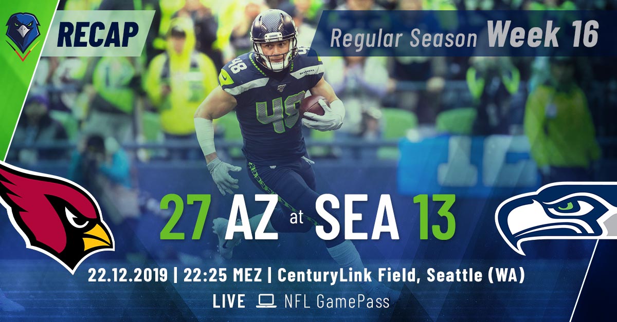 Recap: Regular Season 2019 (Week 16) – Cardinals @ Seahawks